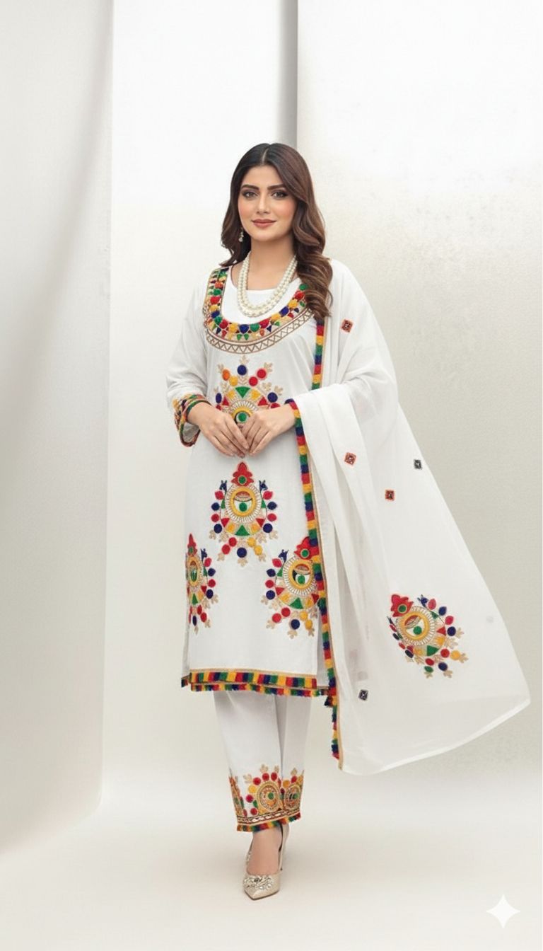 Lawn Cotton Aara Work 3PC – Heavy Embroidery Collection