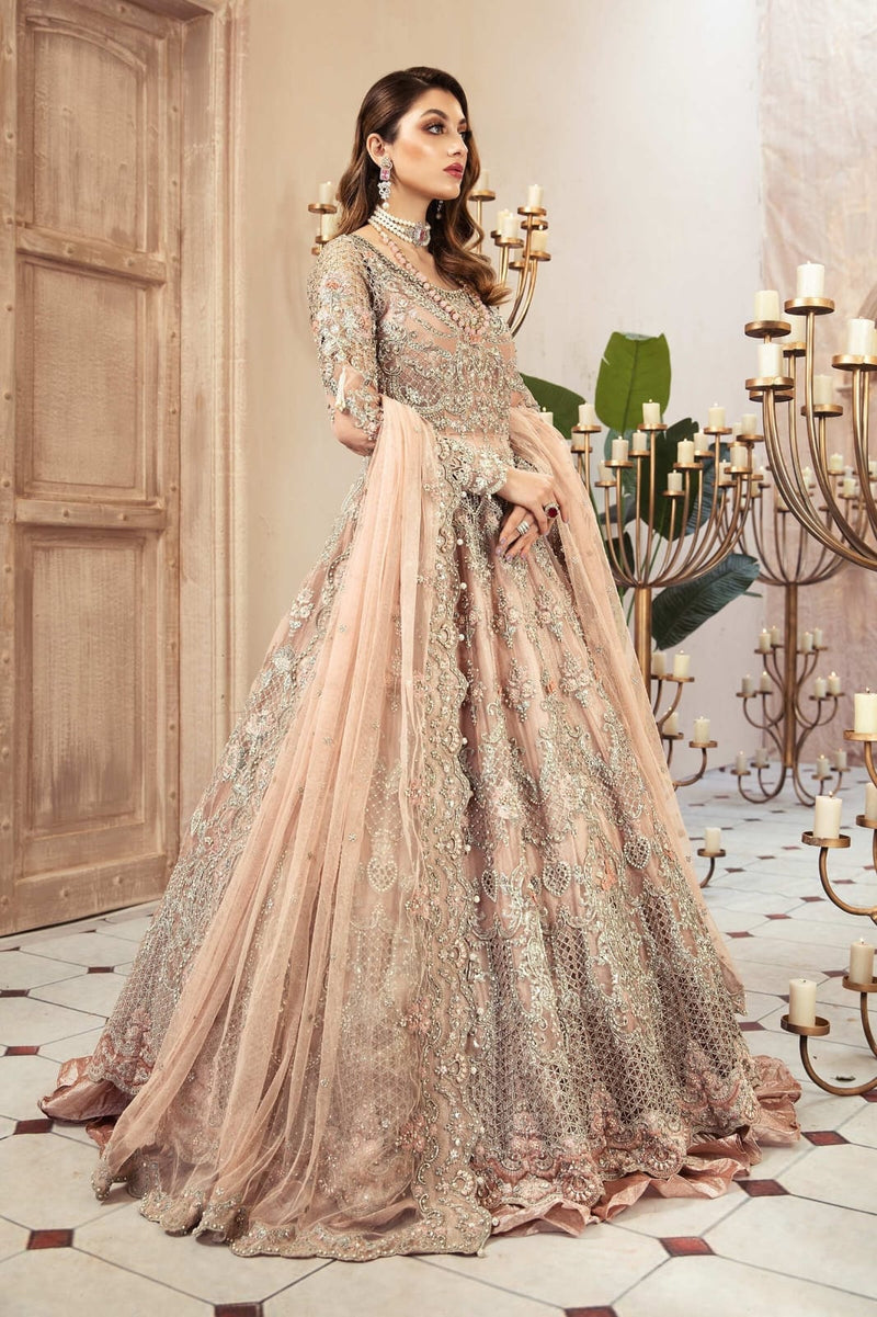 Maria B - Peach Zardozi Bridal Lehenga