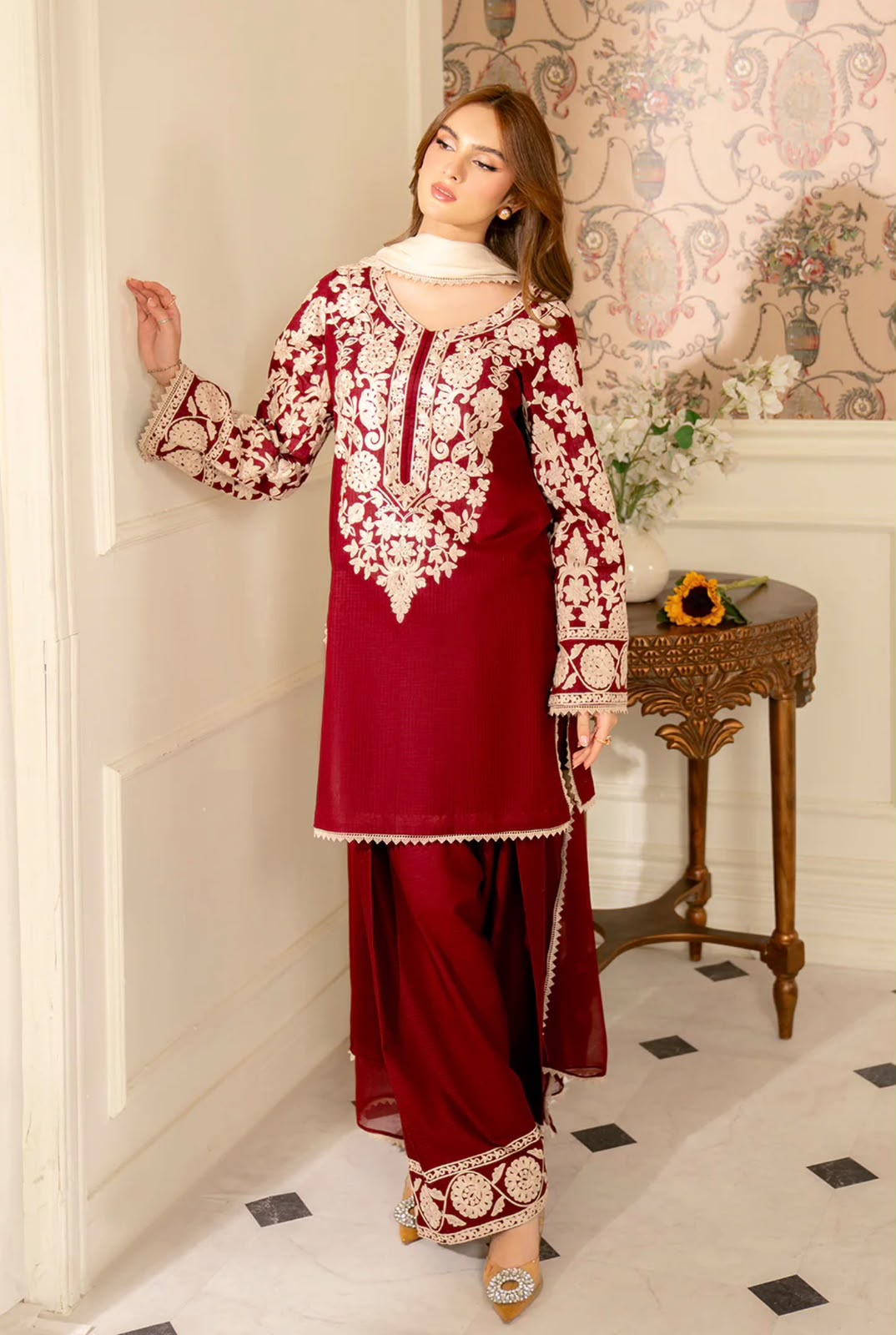 JAZMIN-UNSTITCHED 3PC LAWN EMBROIDERED