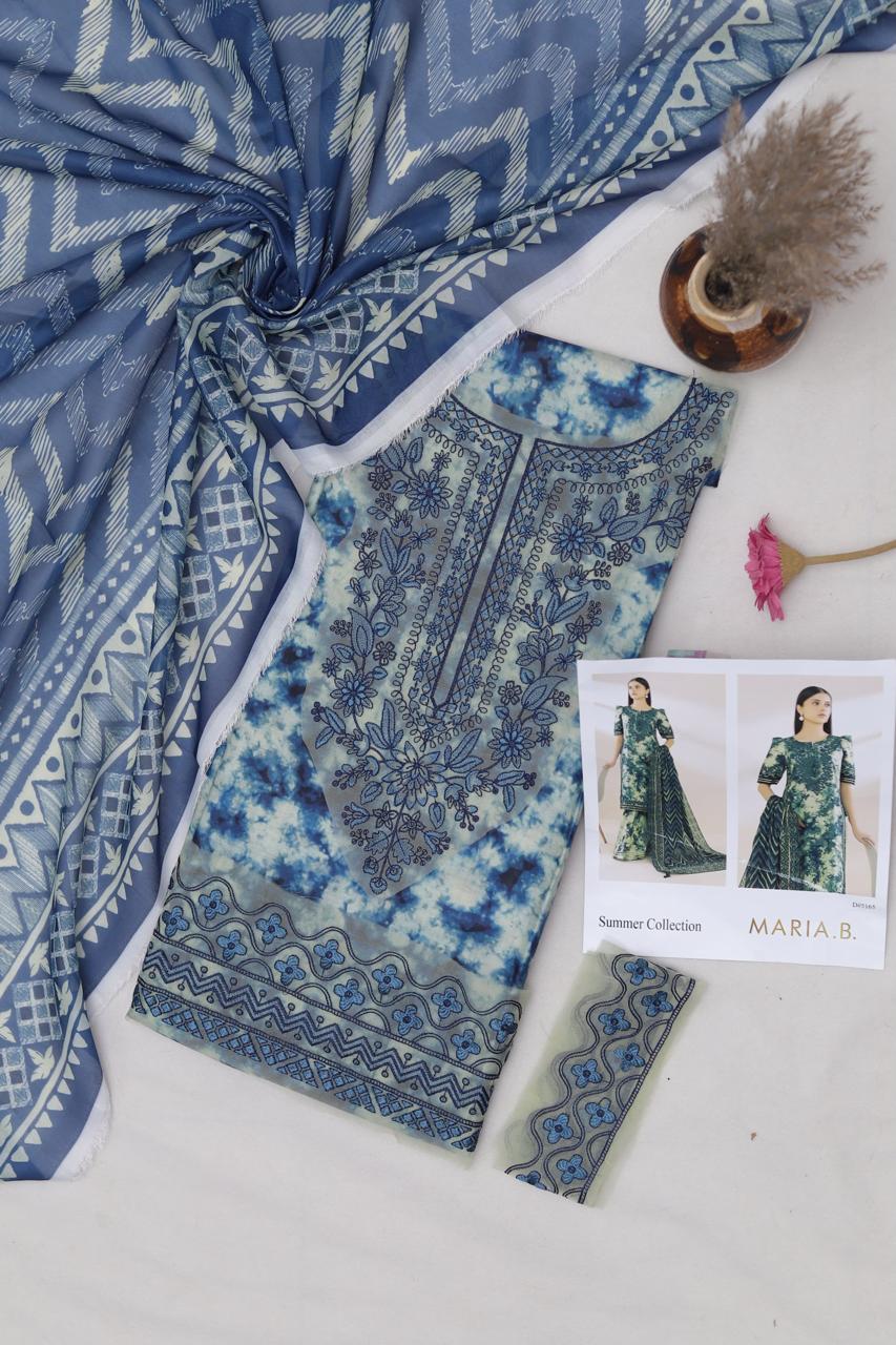 Sapphire Unstitched Digital Print 3PC Suit