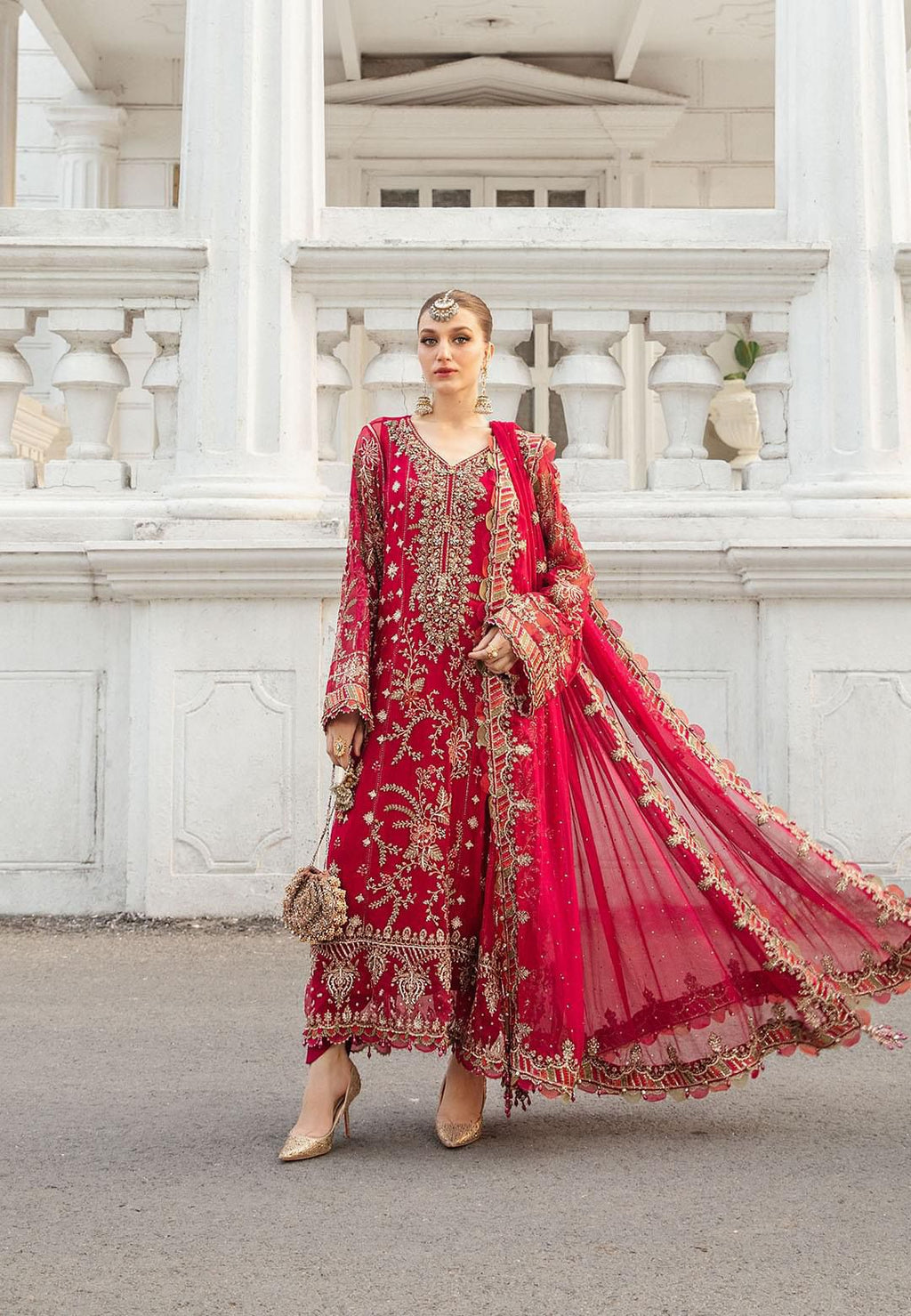 Maria B Chiffon Embroidered Suit