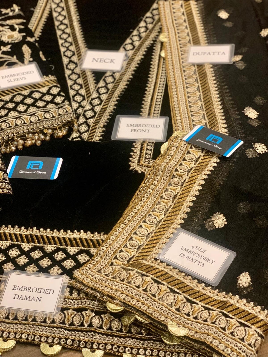 TRUE – Velvet Embroidered 3PC Luxury Winter Suit with Organza Dupatta