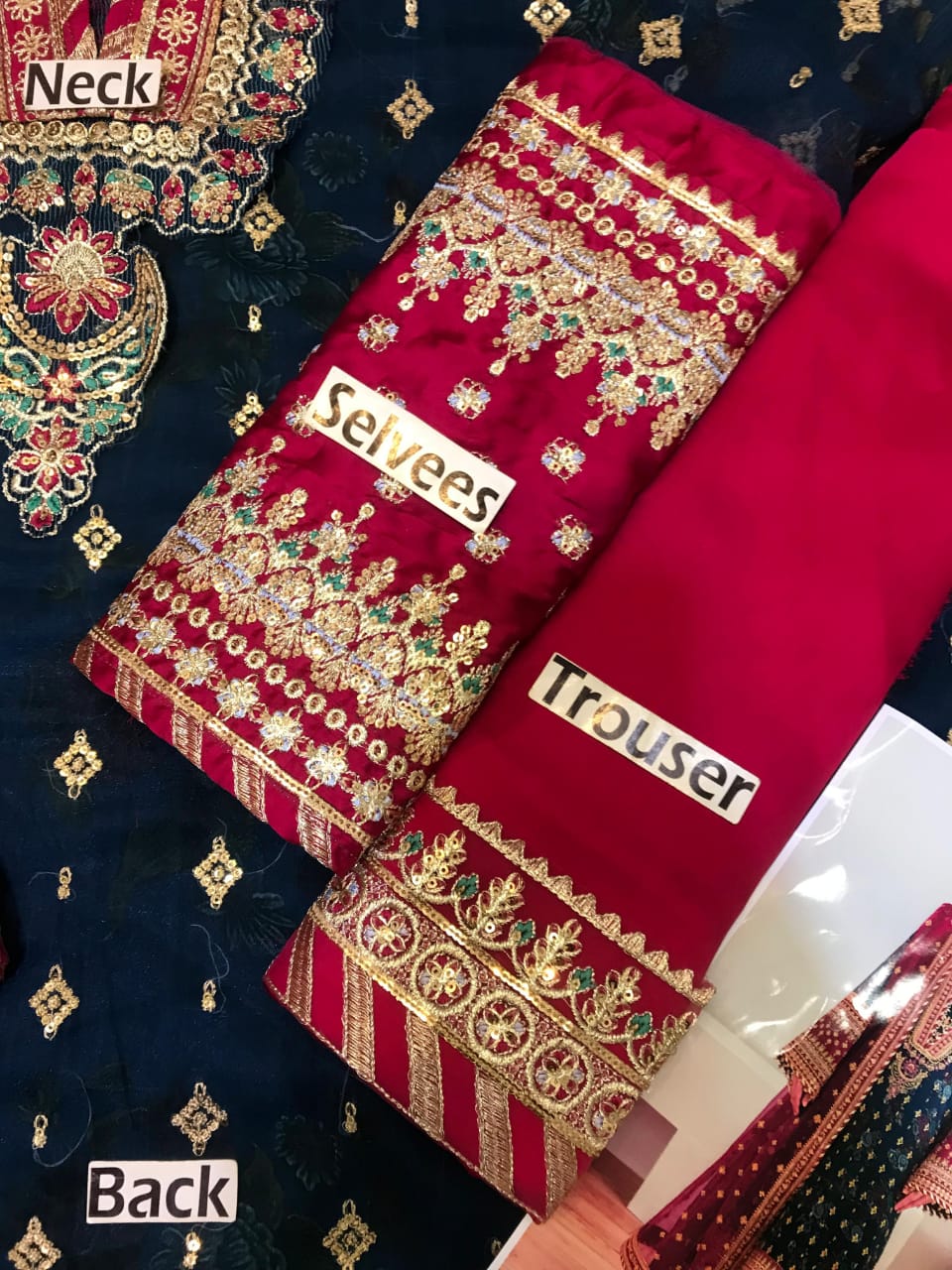 Ahmozi Baroque Midnight – Unstitched 3PC Luxury Embroidered Chiffon Suit