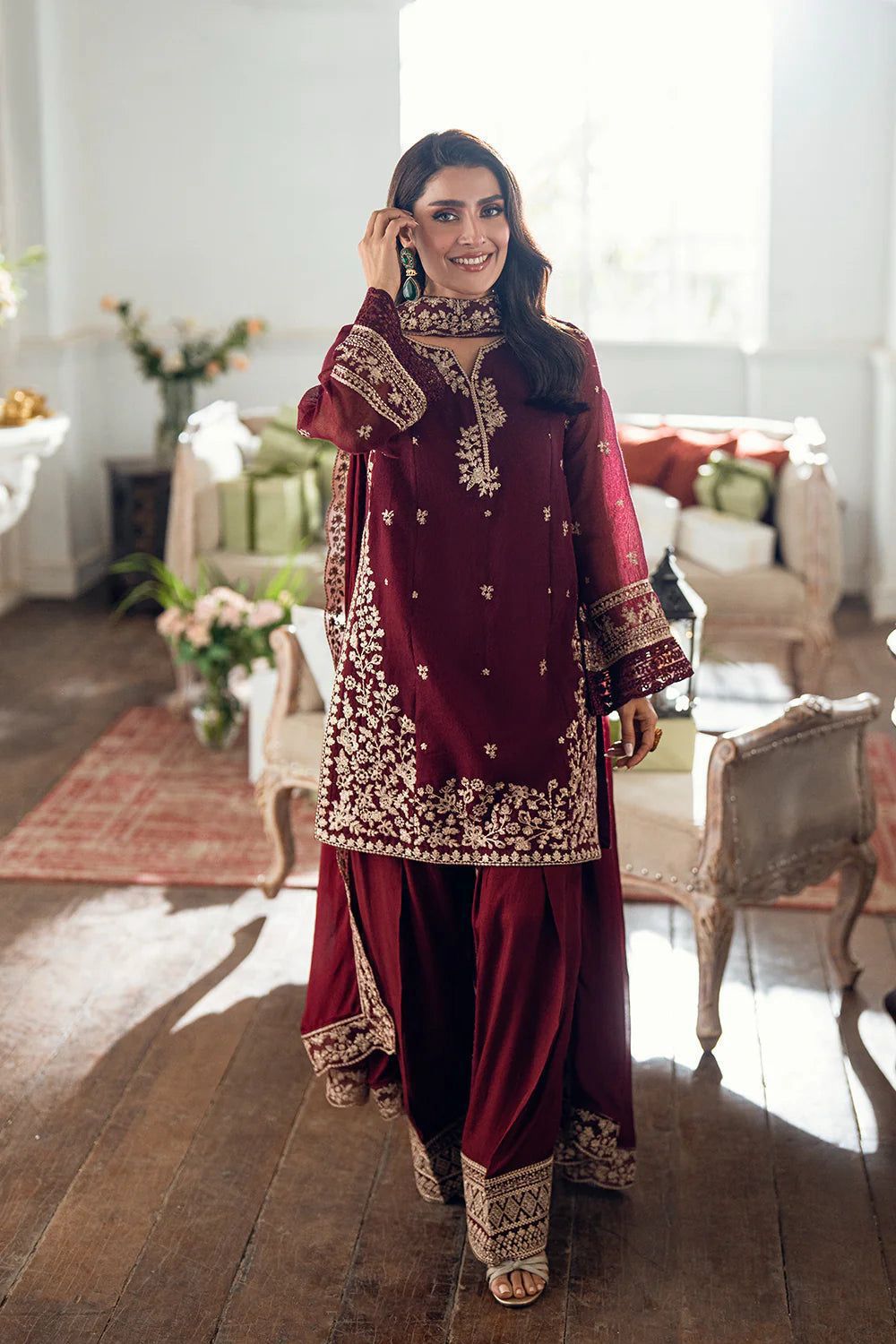 Azure – Pure Dhanak Heavy Embroidered Winter Suit