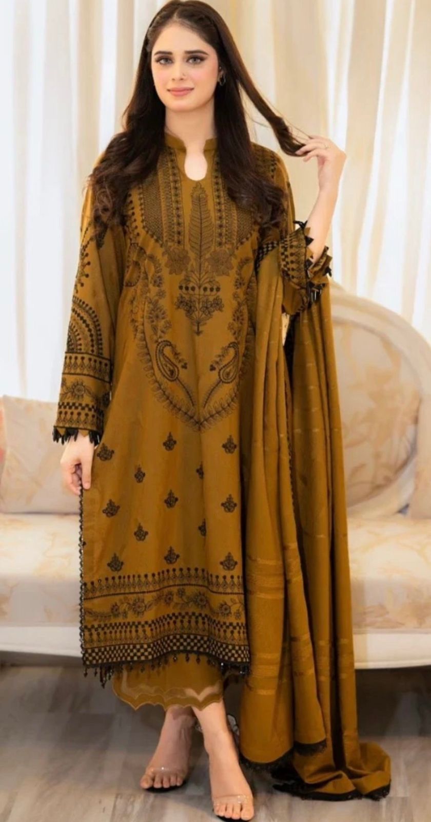 URGE 471 – Premium Dhanak Heavy Embroidered Winter Suit