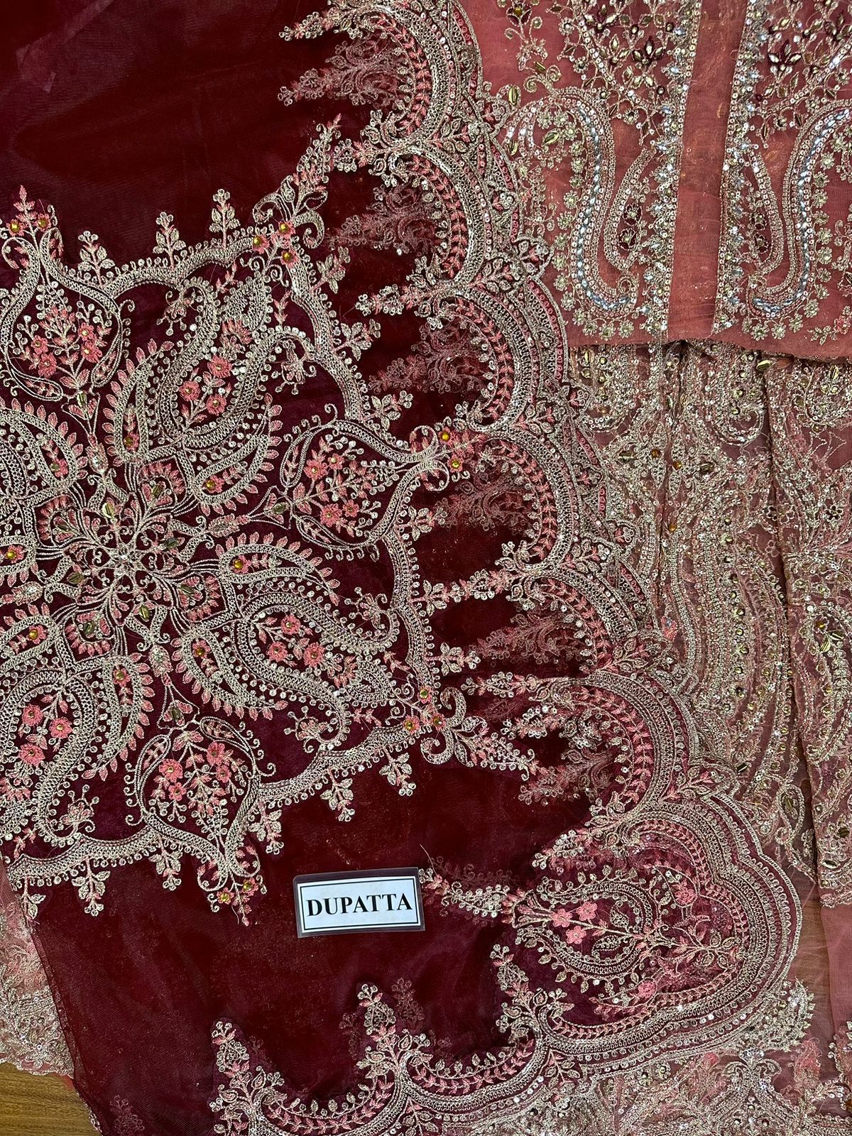 Maria B Net & Silk – Heavy Embroidered 3-Piece Designer Suit