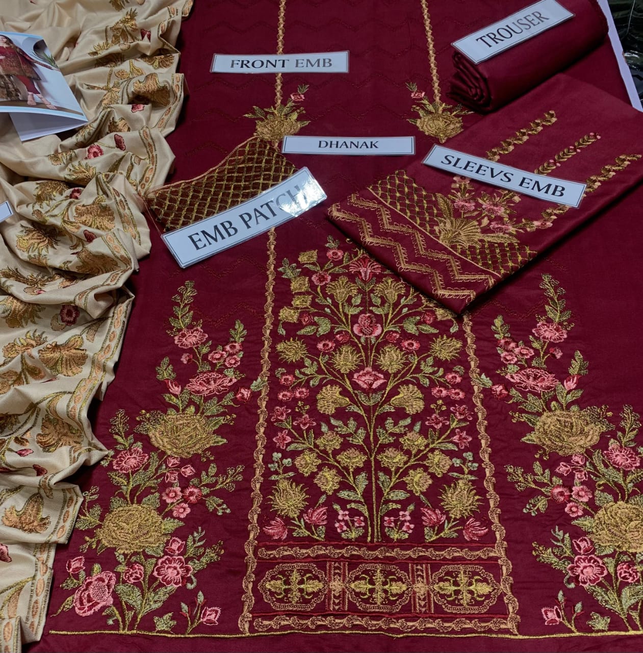 Baroque Dhanak Embroidered 3pc – Code 7039