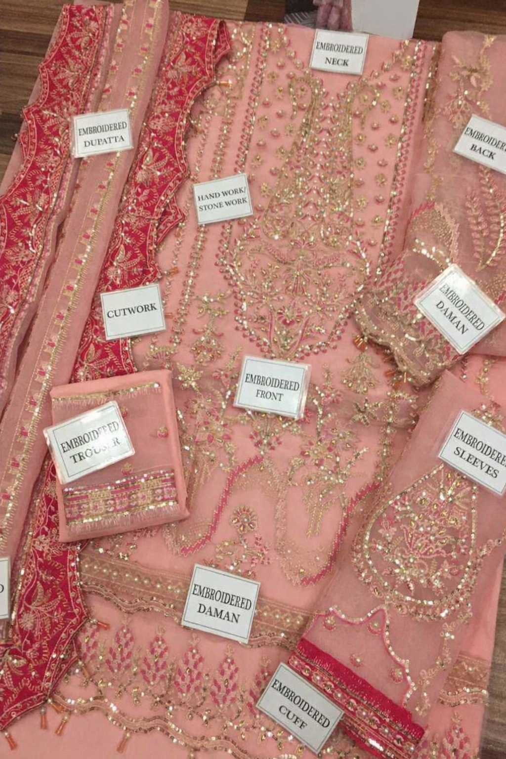 Afrozeh Bridal Organza Heavy Embellished Luxury Suit