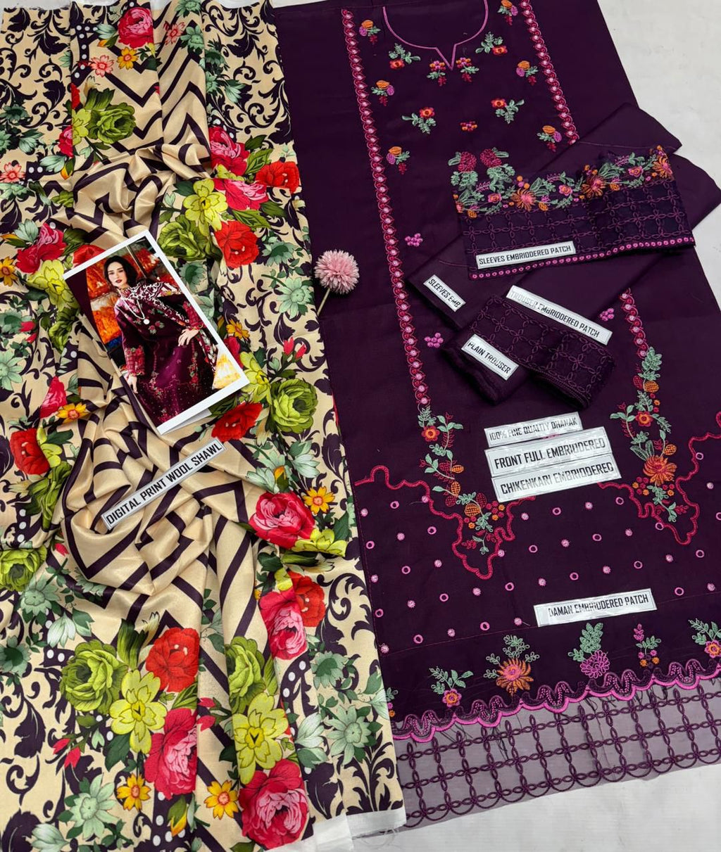 Charizma 7071 – Airjet Dhanak Winter Embroidered 3-Piece Suit