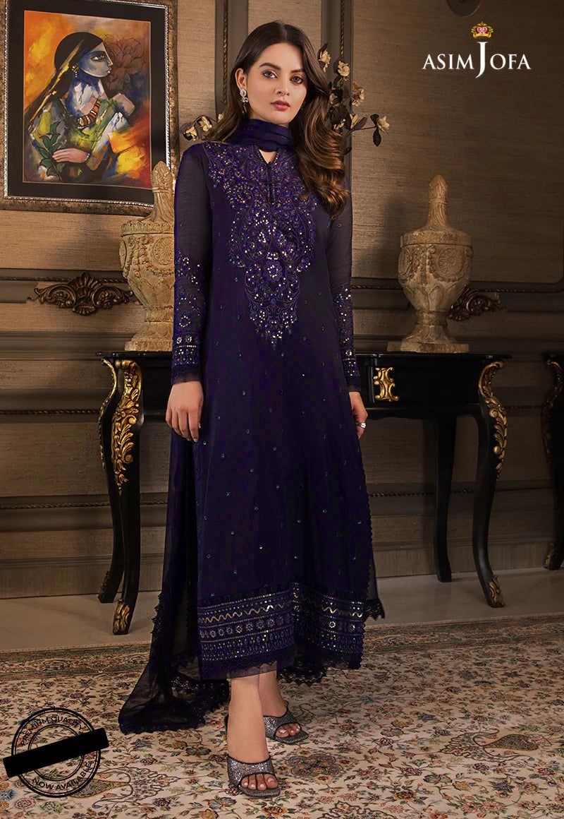 Asim Jofa AJIMC-D03 – Minal Khan Chiffon Edit with Spengle Work