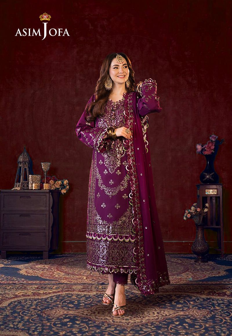 Asim Jofa – Chiffon Unstitched Replica Sequence Work