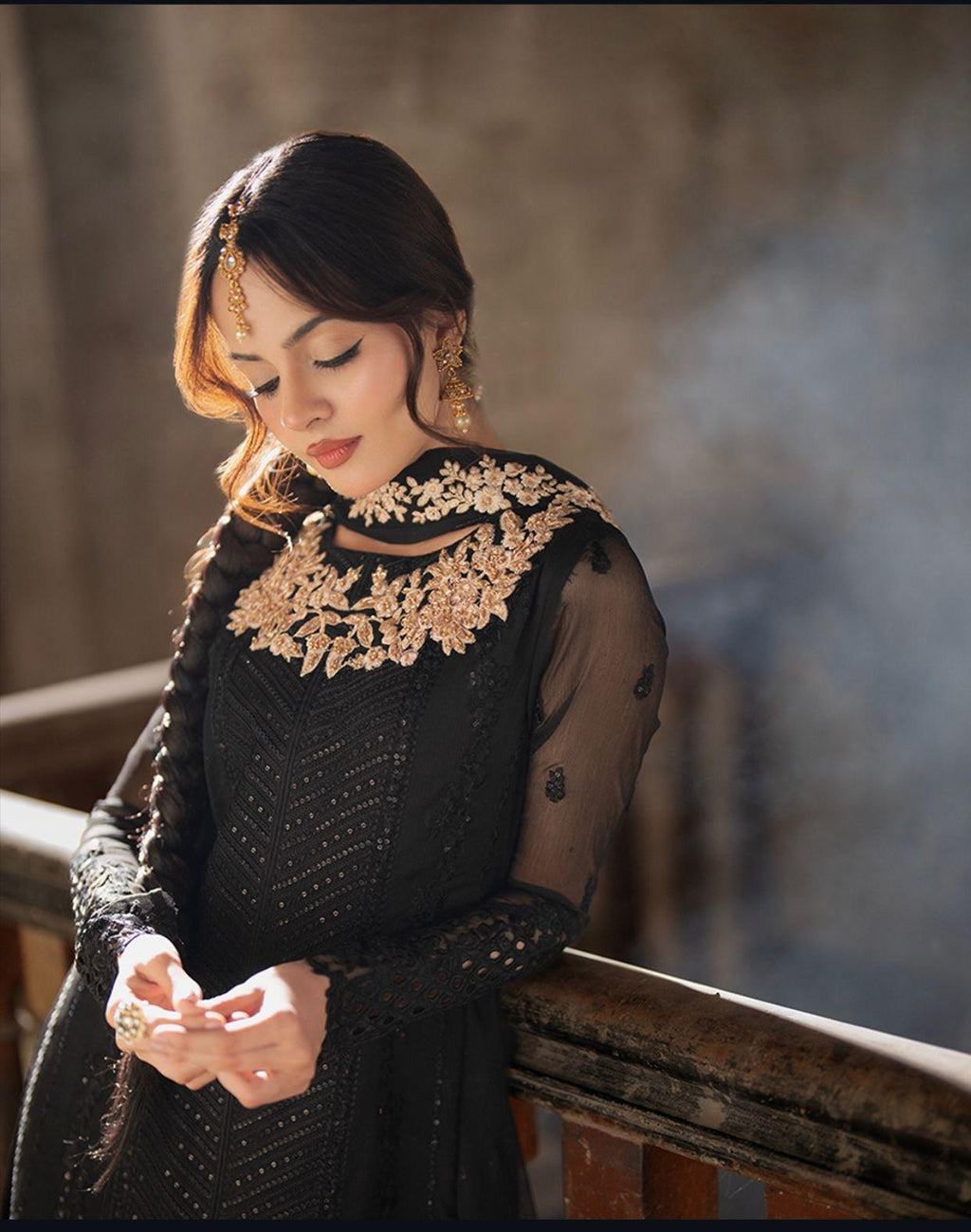 Azure Chiffon Embroidered Unstitched Collection | Luxury 3PC