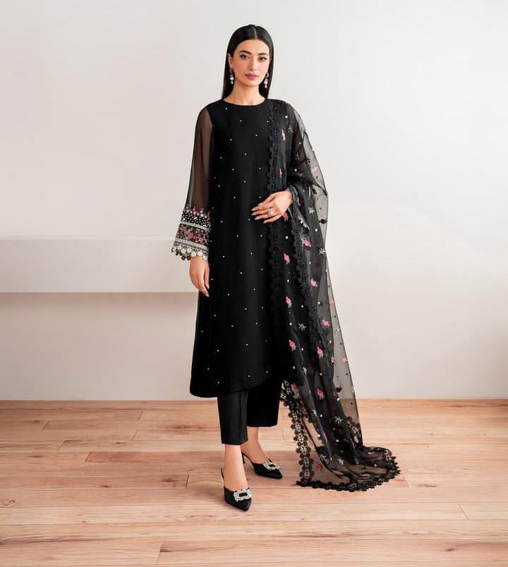 Baroque – Embroidered Chiffon 3PC | Unstitched Replica