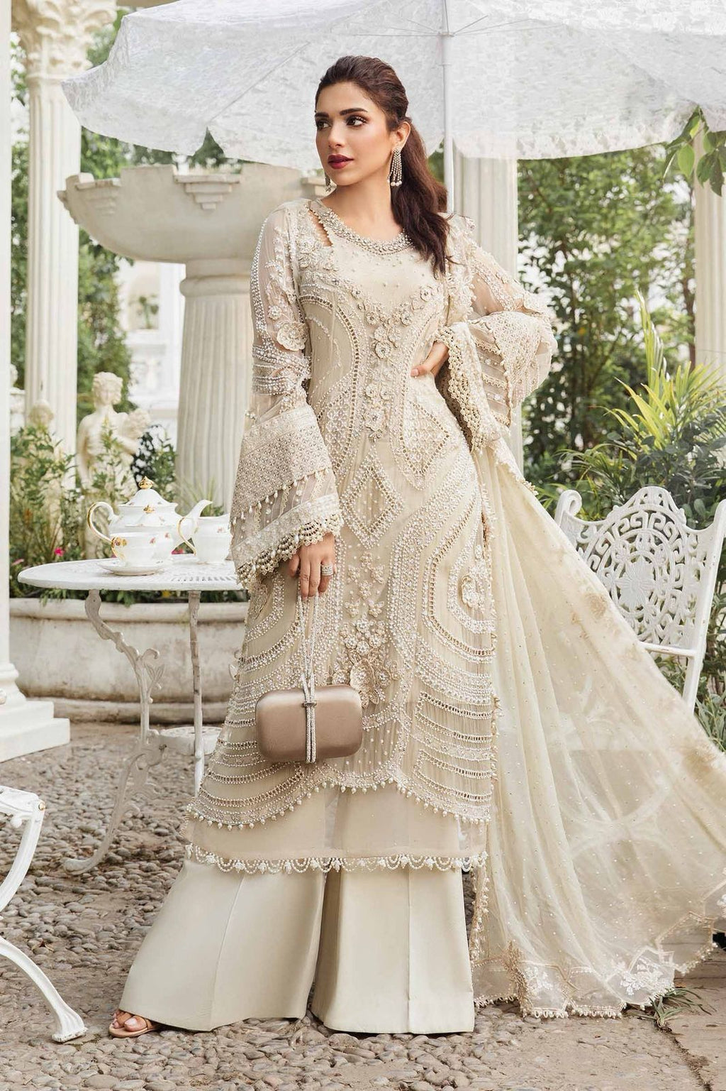 Maria B 2k25 | Luxury Chiffon Replica with Embroidered Dupatta