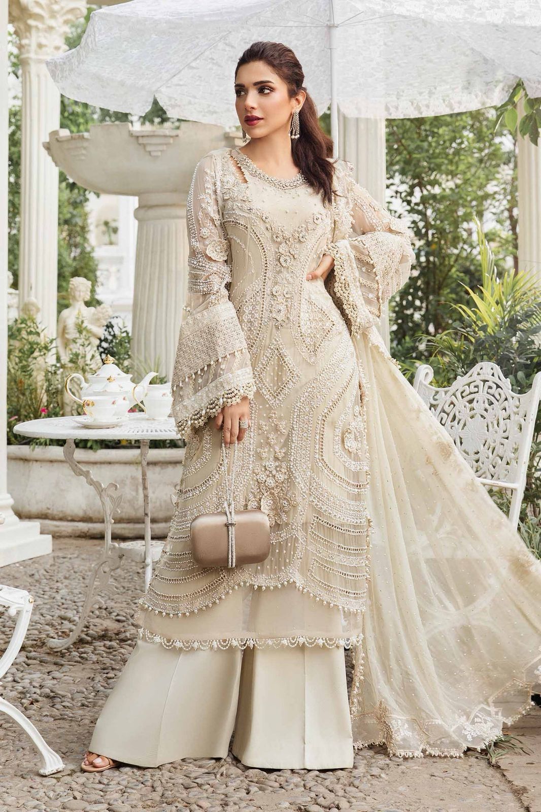 Maria B 2k25 | Luxury Chiffon Replica with Embroidered Dupatta