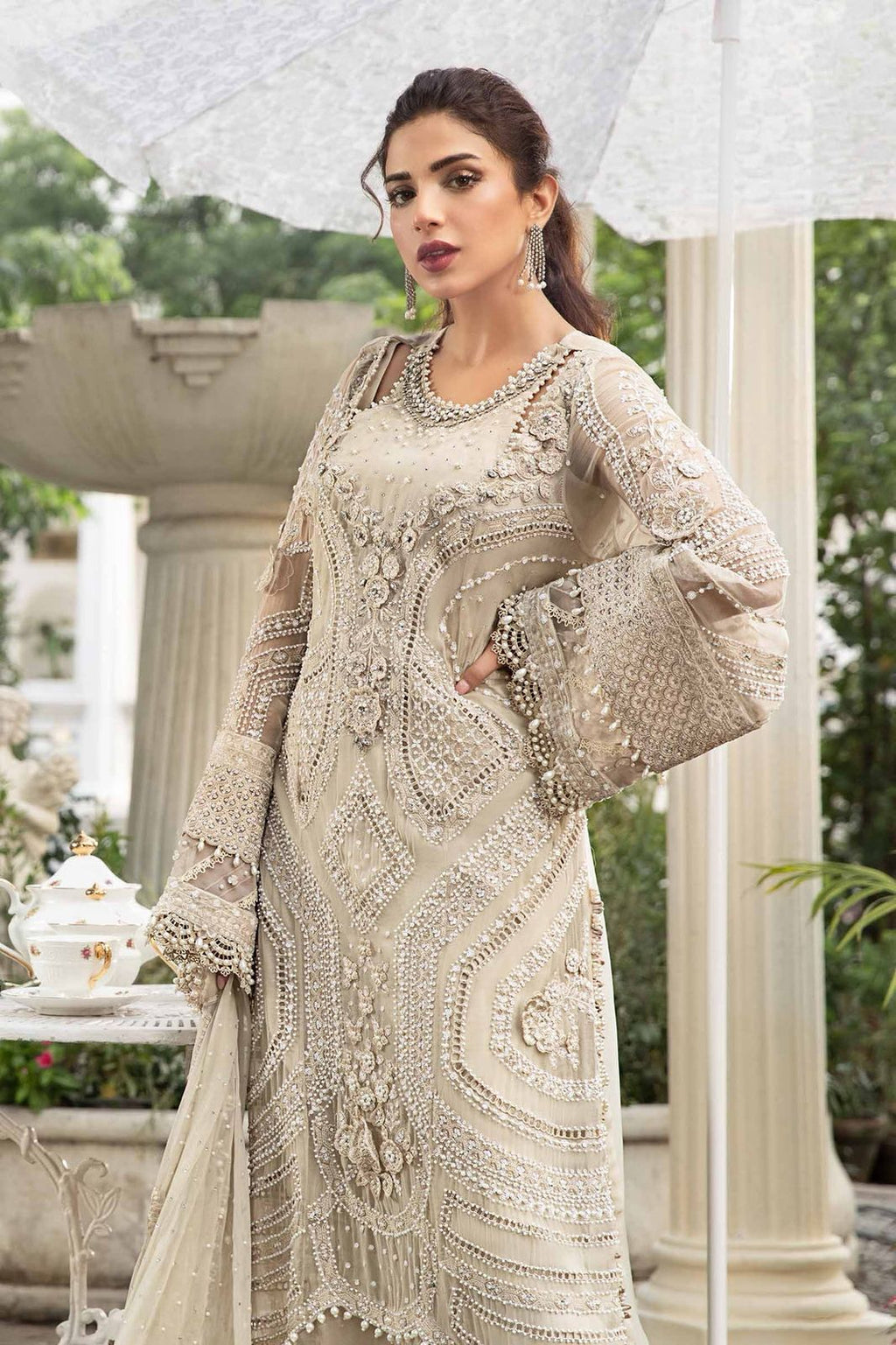Maria B 2k25 | Luxury Chiffon Replica with Embroidered Dupatta