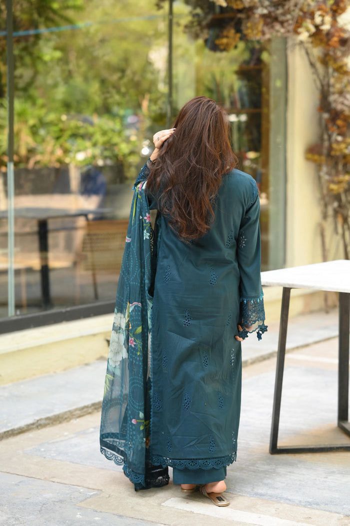 MUSHQ 7559 | Premium Dhanak with Chikankari Embroidery