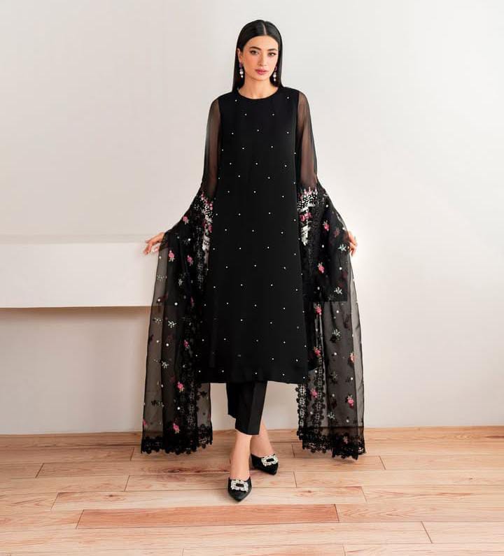 Baroque – Embroidered Chiffon 3PC | Unstitched Replica