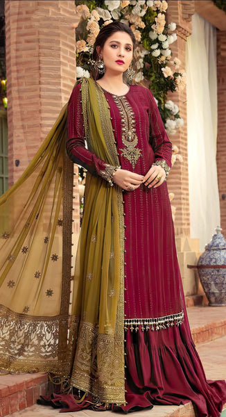 Maria B | Chiffon Embroidered 3PC with Dupatta & Inner