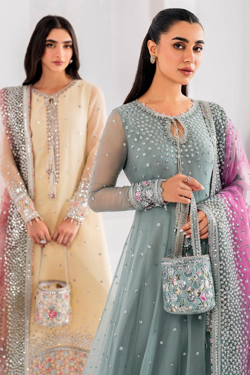 Jazmin – Heavy Embroidered Chiffon Maxi with Net Dupatta