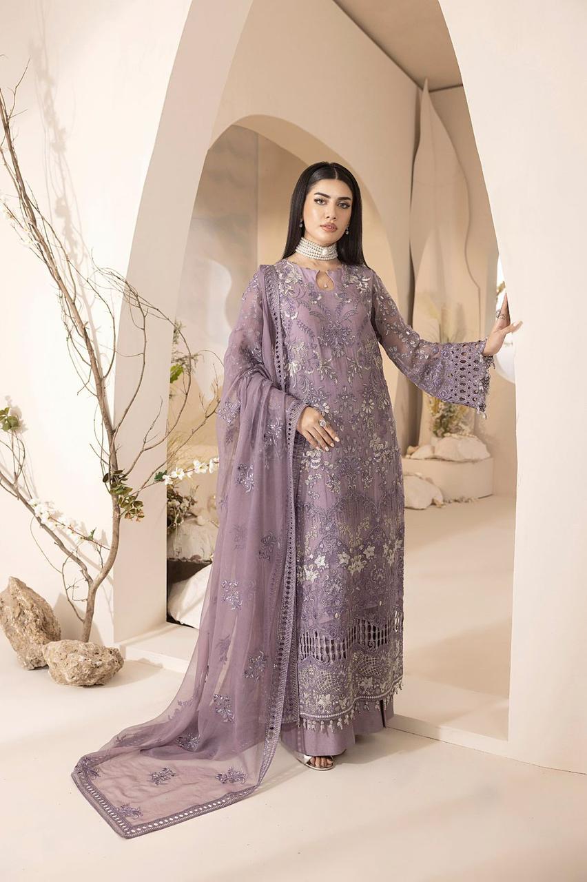 Lavish Chiffon Fancy Suit | Silk Trouser