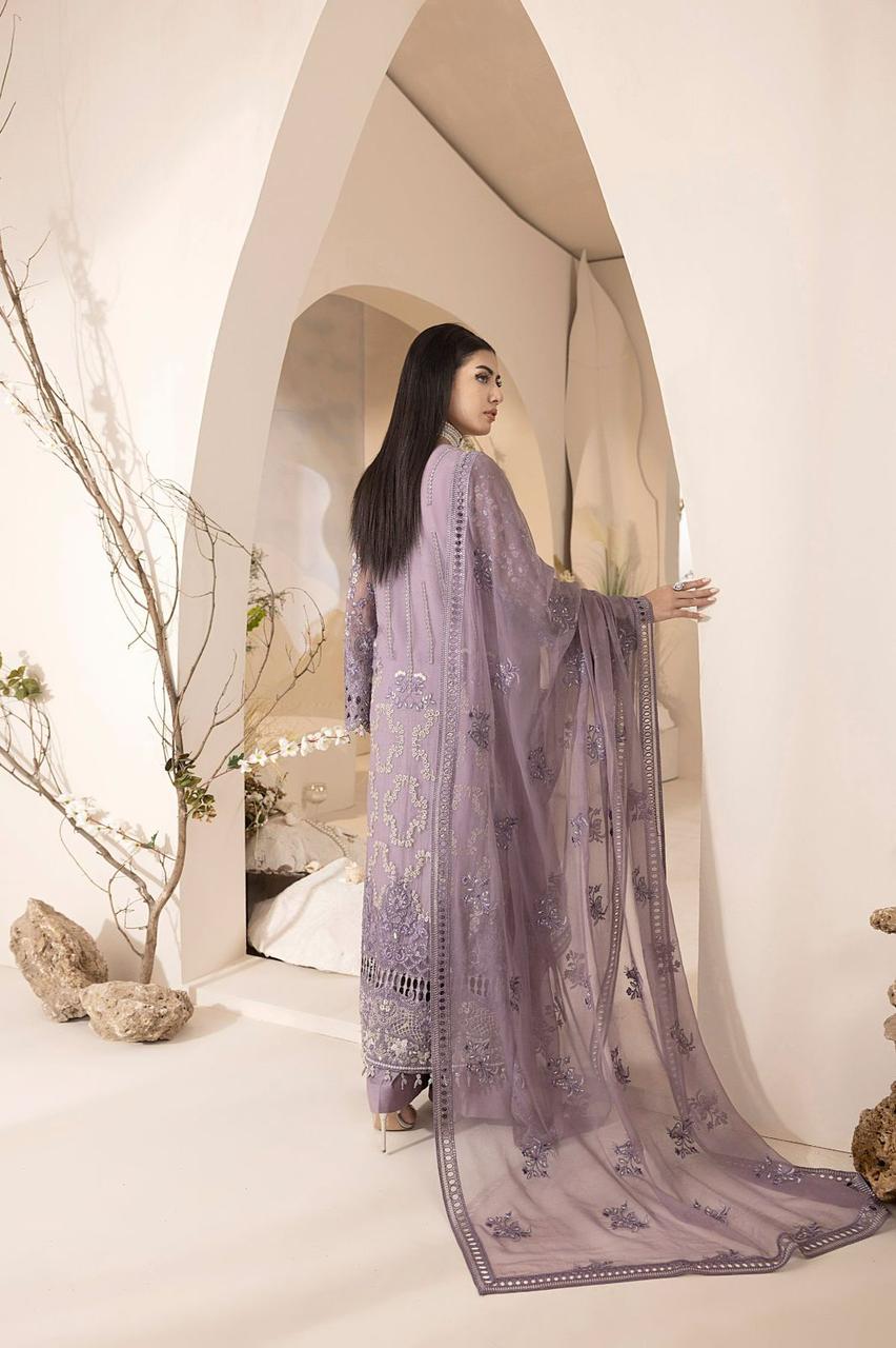Lavish Chiffon Fancy Suit | Silk Trouser