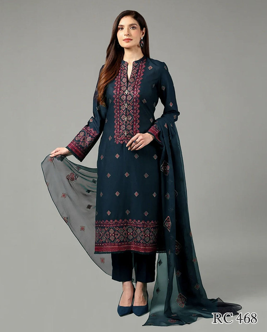 Bareeze | Premium Dhanak – Heavy Embroidered with Wool Shawl